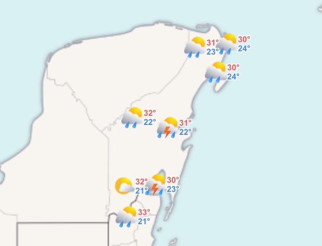 Clima hoy en Cancún y Quintana Roo: Nublado con ambiente cálido