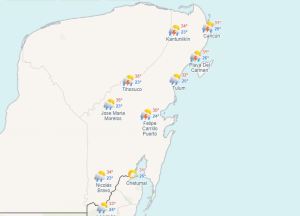 Clima hoy en Cancún y Quintana Roo: Lluvias puntuales fuertes