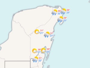 Clima hoy en Cancún y Quintana Roo: nublado con posibles chubascos