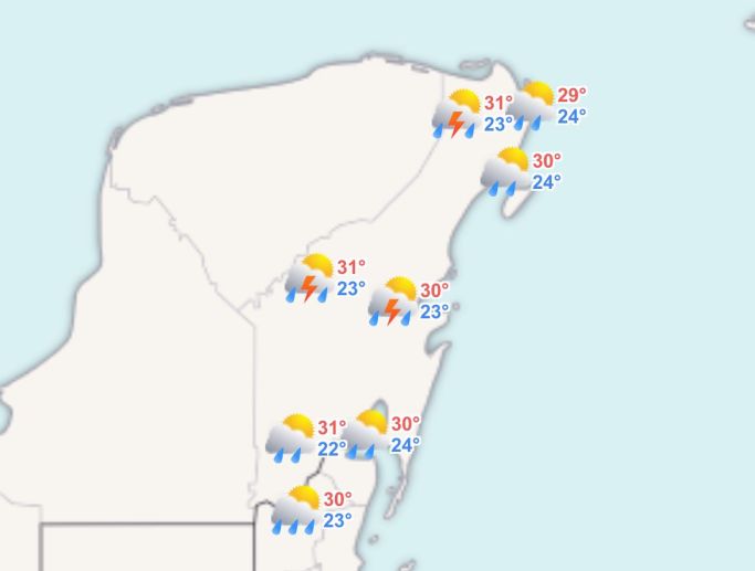 Clima hoy en Cancún y Quintana Roo: Fuertes lluvias por depresión tropical