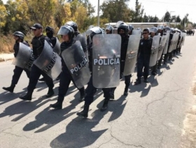 Equipo antimotines resguard&oacute; la zona de conflicto 