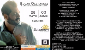 Bacha Promotora Espect&aacute;culos trae dos noches de concierto en la Sala Forum al trovador y poeta Edgar Oceransky