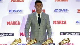 Cristiano Ronaldo, recibi&oacute; su cuarta Bota de Oro.