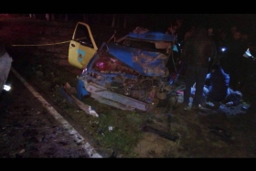 Así quedó la unidad en el tramo carretero Otilio Montaño-Atzitzintla